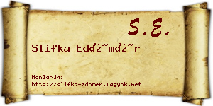 Slifka Edömér névjegykártya